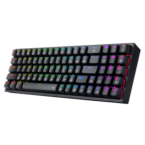 Redragon K628 Pollux 75% Wired RGB Gaming Keyboard, 78 Keys Hot-Swappable Compact Mechanical Keyboard w/100% Hot-Swap Socket, Free-Mod Plate Mounted PCB & Dedicated Arrow Keys and Numpad, Red Switch