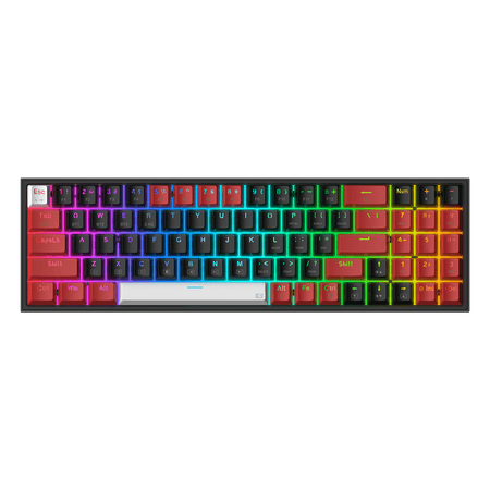 Redragon K628 PRO 75% 3-Mode Wireless RGB Gaming Keyboard, 78 Keys Hot-Swappable Compact Mechanical Keyboard w/Hot-Swap Free-Mod PCB Socket, Dedicated Arrow Keys & Numpad, Red Switch