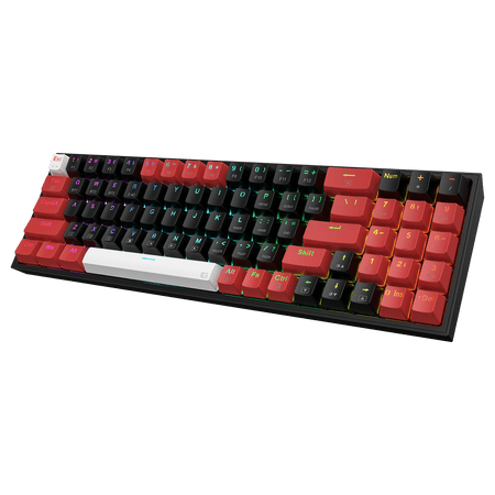 Redragon K628 PRO 75% 3-Mode Wireless RGB Gaming Keyboard, 78 Keys Hot-Swappable Compact Mechanical Keyboard w/Hot-Swap Free-Mod PCB Socket, Dedicated Arrow Keys & Numpad, Red Switch