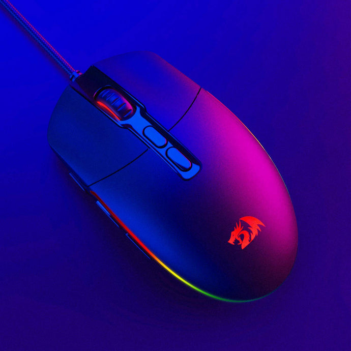 Redragon M719 Invader Gaming Maus 10.000 DPI PC Maus mit RGB Beleuchtung / 7 Programmierbaren Tasten / Feuer Tasten Optischer Sensor Wired Gaming Maus für pro Gamer (Schwarz)