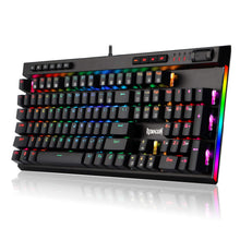 Redragon K580 VATA RGB LED Mechanische Gaming Tastatur mit Hintergrundbeleuchtung 104 Tasten Anti-Ghosting mit Makrotasten und Dedizierten Mediensteuerelementen (Blaue Schalter)