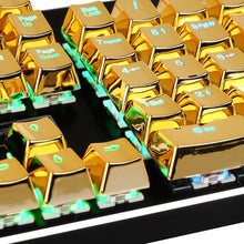 Redragon A101G 104 ABS Double Shot Injection Backlit Metallic Electroplated Gold Color Keycaps for Mechanical Switch Keyboards with Key Puller