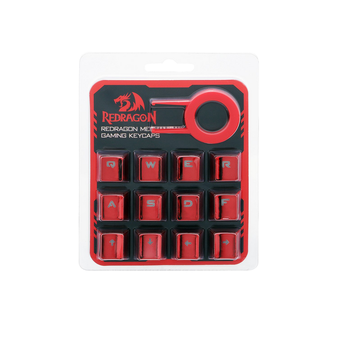 Redragon ABS Double Shot Injection Backlit Keycaps for Mechanical Switch Keyboards with Key Puller (Electroplated Red)