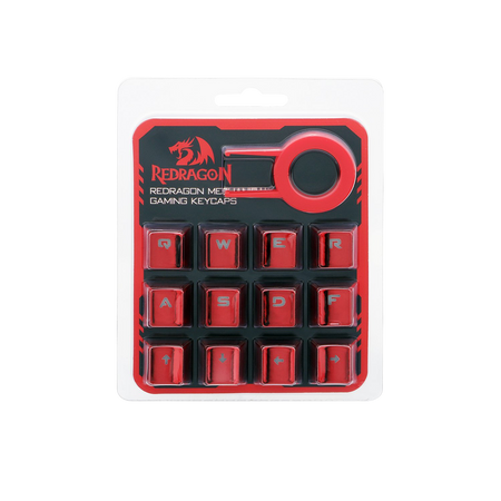 Redragon ABS Double Shot Injection Backlit Keycaps for Mechanical Switch Keyboards with Key Puller (Electroplated Red)