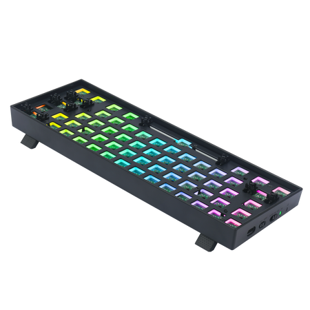 Redragon BBK530 Barebone DIY RGB Mechanical Keyboard, Bluetooth/2.4Ghz/Wired Tri-Mode Gaming Keyboard