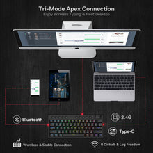 Redragon K632 PRO Noctis 60% Wireless RGB Mechanical Keyboard, Bluetooth/2.4Ghz/Wired Tri-Mode Ultra-Thin Low Profile Gaming Keyboard w/No-Lag Connection