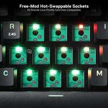 Redragon K632 PRO Noctis 60% Wireless RGB Mechanical Keyboard, Bluetooth/2.4Ghz/Wired Tri-Mode Ultra-Thin Low Profile Gaming Keyboard w/No-Lag Connection