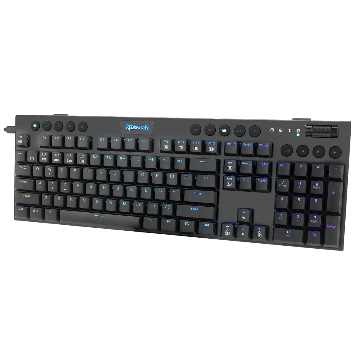 Redragon K618 Horus Wireless RGB Mechanical Keyboard, Bluetooth/2.4Ghz