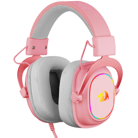 Redragon H510 Zeus-X RGB Pink Wired Gaming Headset - 7.1 Surround Sound - 53MM Audio Drivers in Memory Foam Ear Pads w/Durable Fabric Cover- Multi Platforms Headphone - USB Powered for PC/PS4/NS