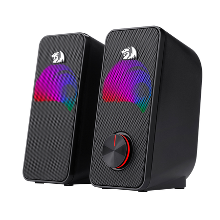 Redragon GS500 Stentor PC Gaming Speaker, 2.0 Channel Stereo Desktop Computer Speaker with Red Backlight