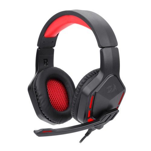 Redragon H220 THEMIS Wired Gaming Headset, Stereo Surround-Sound, Noise Cancelling Over-Ear Headphones with Mic, Volume Control, Red LED Light, Compatible with PC, PS4/3, Xbox One and Nintendo Switch