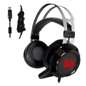 Redragon H301 SIREN2 7.1 Channel Surround Stereo Gaming Headset Over Ear Headphones with Mic Individual Vibration Noise Canceling LED Light