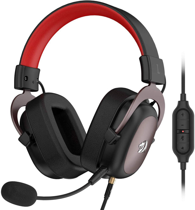 Redragon H510 Zeus Gaming Kopfhörer mit Kabel - Virtueller 7.1-Surround-Sound - Memory Foam Ohrpolster - 53-MM-Treiber - Abnehmbares Mikrofon - Multi-Plattform-Headset - für PC / PS4 & Xbox One, Nintendo Switch