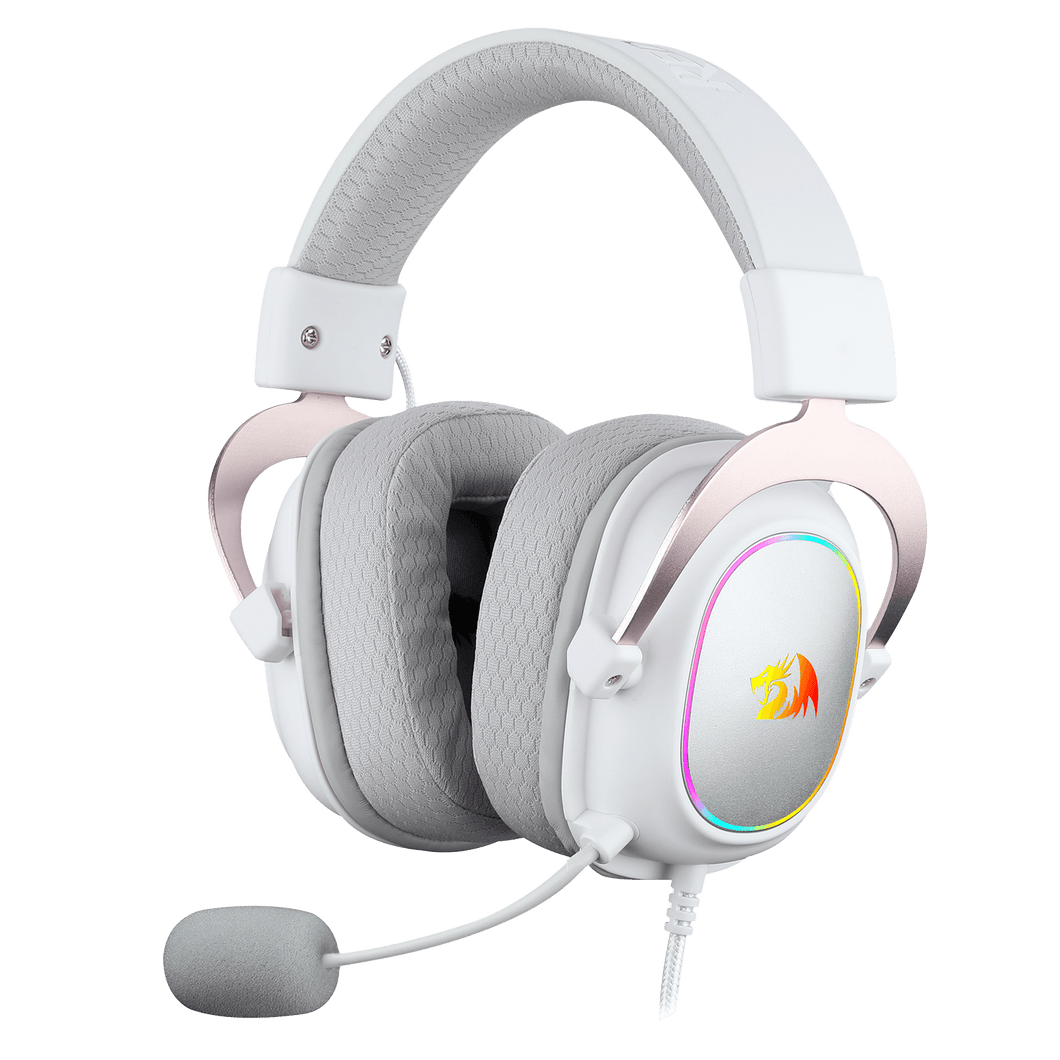 Redragon H510 Zeus-X RGB White Wired Gaming Headset - 7.1 Surround Sound - 53MM Audio Drivers in Memory Foam Ear Pads w/Durable Fabric Cover- Multi Platforms Headphone - USB Powered for PC/PS4/NS