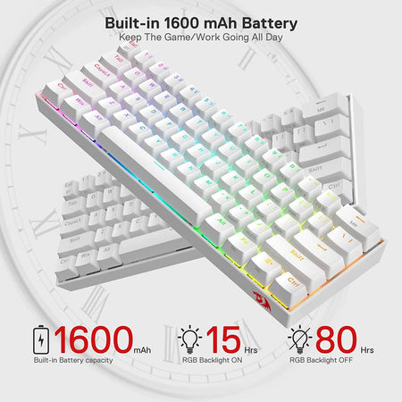 Redragon K530 PRO Draconic 60% Compact RGB Wireless Mechanical Keyboard, 61 Keys TKL Designed 5.0 Bluetooth Gaming Keyboard