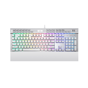 Redragon K550 RGB Gaming Keyboard, 104 Keys + 12 Macro G Keys Wired Mechanical Keyboard w/Aluminum Top Plate, Custom Clicky Purple Switch, Extra USB Port & Wrist Rest