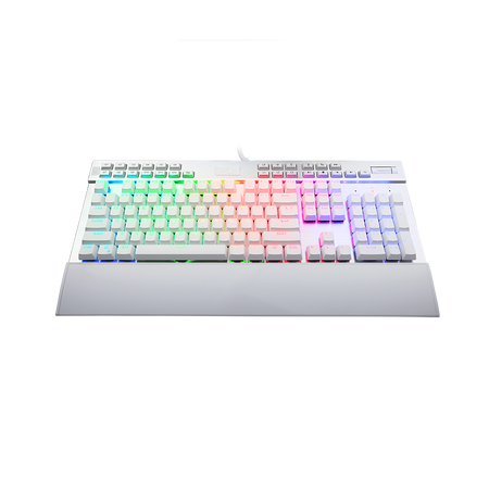 Redragon K550 RGB Gaming Keyboard, 104 Keys + 12 Macro G Keys Wired Mechanical Keyboard w/Aluminum Top Plate, Custom Clicky Purple Switch, Extra USB Port & Wrist Rest