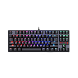 Redragon K552 KUMARA 87 Key LED RGB Backlit Mechanical Computer illuminated Keyboard with Blue Switches for PC Gaming Compact ABS-Metal Design
