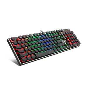 Redragon K556-RK RGB LED Backlit Mechanical Gaming Keyboard with Brown Switches,104 Anti-ghosting Standard Keys Retro Vintage USB Typewriter Inspired English US Layout