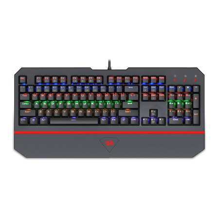 Redragon® K558 ANALA Rainbow Mechanische Gaming Tastatur QWERTY mit Beleuchtung, auswechselbaren Tasten, 104 Tasten mit USB Kabel für PC Laptop