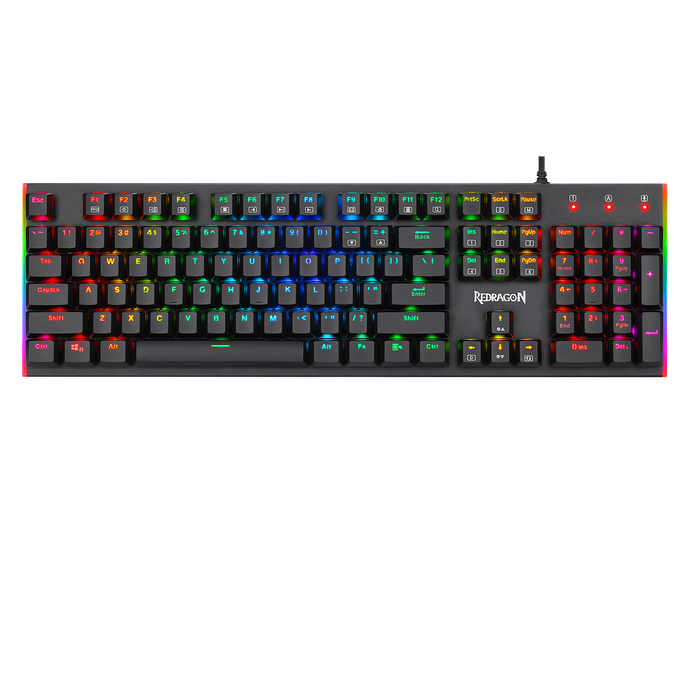 Redragon K591 Parvati RGB Backlit Low Profile Wired Mechanical Gaming Keyboard, Extra-Thin & Light, 104 Keys Anti-ghosting, Linear & Quiet Red Switch