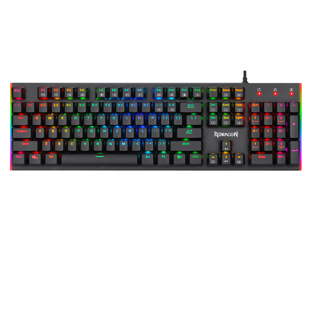 Redragon K591 Parvati RGB Backlit Low Profile Wired Mechanical Gaming Keyboard, Extra-Thin & Light, 104 Keys Anti-ghosting, Linear & Quiet Red Switch