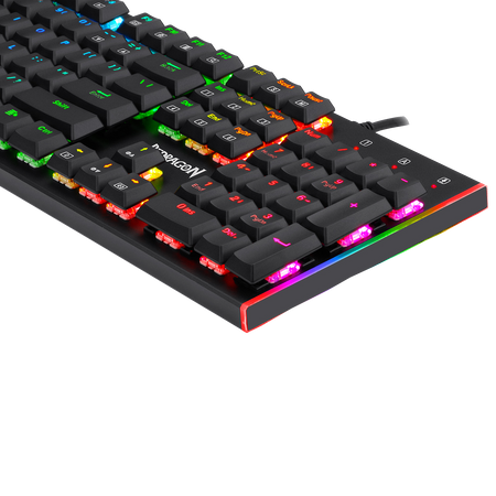 Redragon K591 Parvati RGB Backlit Low Profile Wired Mechanical Gaming Keyboard, Extra-Thin & Light, 104 Keys Anti-ghosting, Linear & Quiet Red Switch