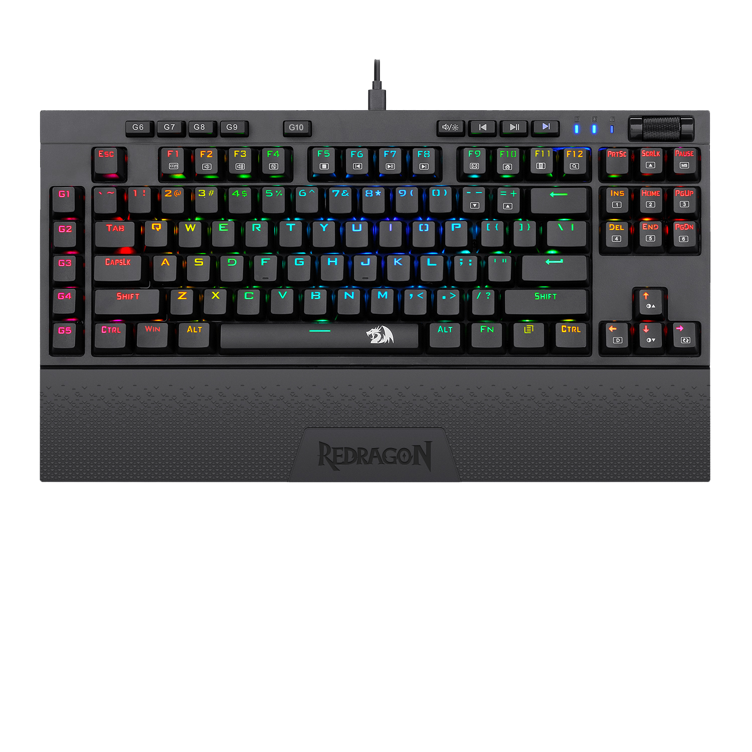 Redragon K596 VISHNU 3 Modes RGB Mechanical Gaming Keyboard, 87