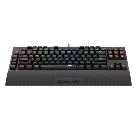 Redragon K596 VISHNU 3 Modes RGB Mechanical Gaming Keyboard, 87 Keys TKL Compact Keyboard with 2400 mAh Battery, 10 Onboard Macro Keys &  Wrist Rest, 10H Play Time, Red Switches