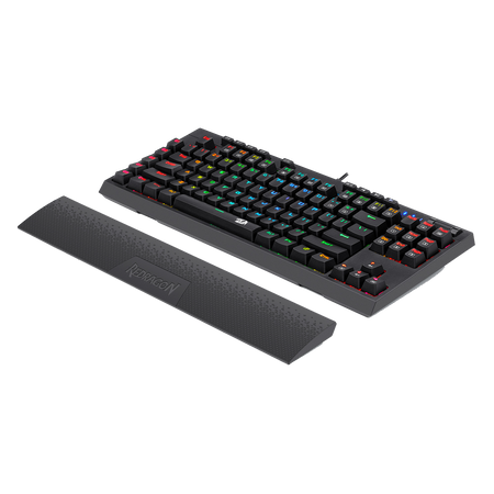 Redragon K596 VISHNU 3 Modes RGB Mechanical Gaming Keyboard, 87 Keys TKL Compact Keyboard with 2400 mAh Battery, 10 Onboard Macro Keys &  Wrist Rest, 10H Play Time, Red Switches