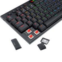 Redragon K622 Horus TKL RGB Mechanical Keyboard, Ultra-Thin Designed Wired Gaming Keyboard w/Low Profile Keycaps, Dedicated Media Control & Linear Red Switch, Pro Software Supported