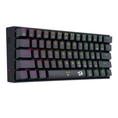 Redragon K630RGB Gaming Mechanical Keyboard 61 Keys Compact Mechanical Keyboard, Pro Driver Support