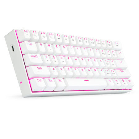 Redragon K630W Gaming Mechanical Keyboard, Pink LED Backlit
