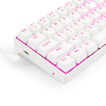 Redragon K630W Gaming Mechanical Keyboard, Pink LED Backlit