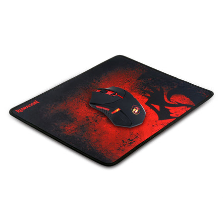 Redragon M601-WL-BA Wireless Gaming Mouse and Mouse Pad Combo, Ergonomic, Programmable 6 Buttons, 2400 DPI, Red LED Mouse, Large Mouse Pad for Windows PC Games - Black [Mouse Pad Cordless Mouse Set]