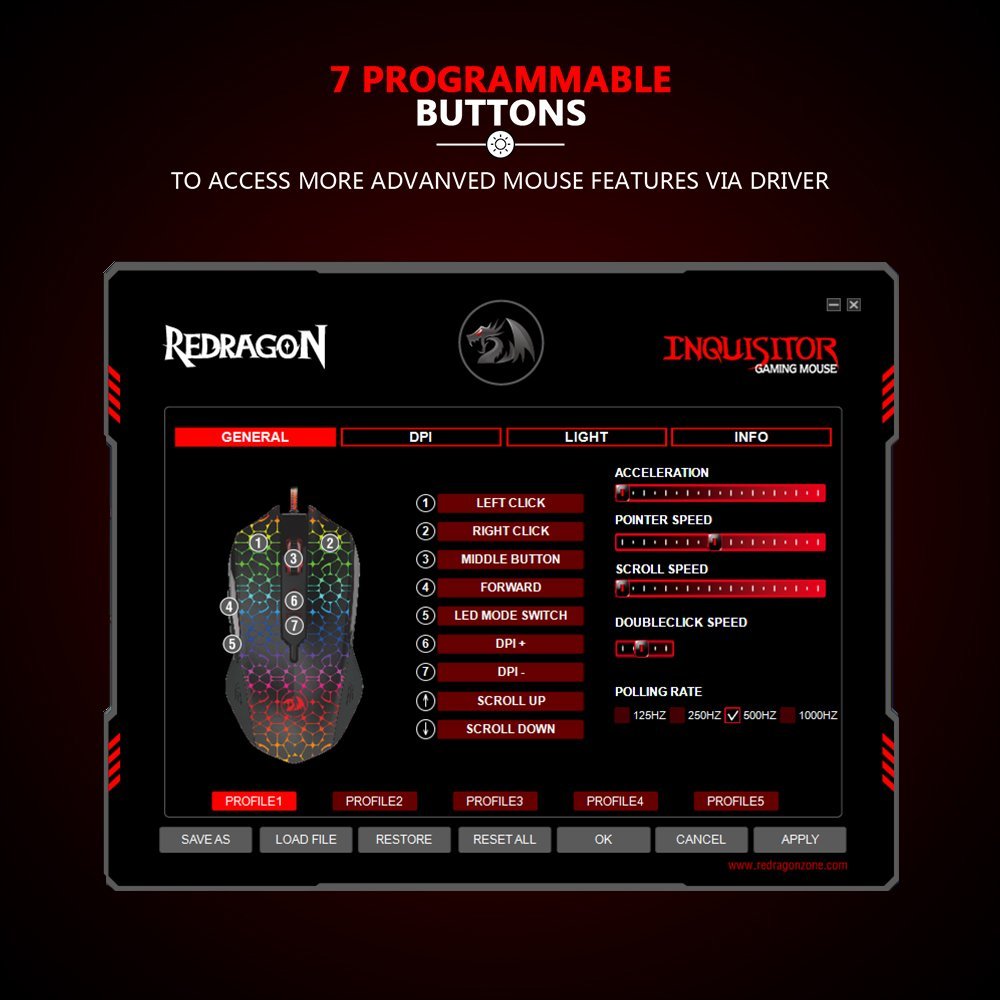 Redragon M716 INQUISITOR RGB Gaming Mouse – REDRAGON ZONE