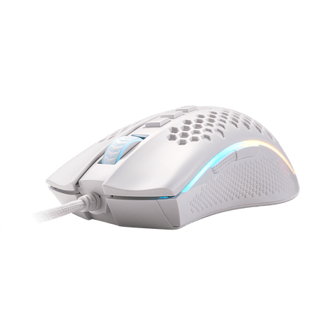Redragon M808 Storm White Lightweight RGB Gaming Mouse, 85g Ultralight Honeycomb Shell - 12,400 DPI Optical Sensor