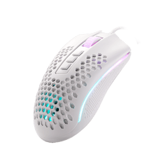 Redragon M808 Storm White Lightweight RGB Gaming Mouse, 85g Ultralight Honeycomb Shell - 12,400 DPI Optical Sensor
