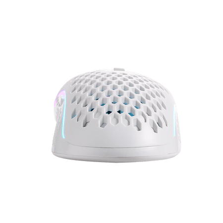 Redragon M808 Storm White Lightweight RGB Gaming Mouse, 85g Ultralight Honeycomb Shell - 12,400 DPI Optical Sensor