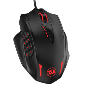 Redragon M908 IMPACT MMO Gaming Mouse up to 12,400 DPI High Precision  Mouse for PC, 18 Programmable Buttons, Weight Tuning Cartridge, 12 Side Buttons, 5 programmable user profiles, 16.8 Million Customizing LED Color Option