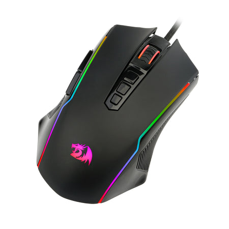 M910-K Gaming Mouse, Redragon PC Gaming Mice with RGB Backlit, Adjustable 8000 DPI, Opitical Wired Gaming Mouse with 9 Programmable Buttons & Fire Button, PC Gaming Mouse for Windows/Mac, Black