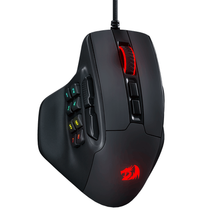 Redragon M811 Aatrox MMO Gaming Mouse, 15 Programmable Buttons Wired RGB Gamer Mouse w/ Ergonomic Natural Grip Build, 10 Side Macro Keys, Software Supports DIY Keybinds & Backlit