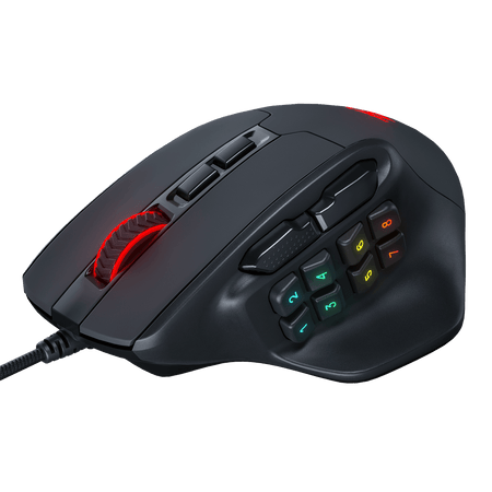 Redragon M811 Aatrox MMO Gaming Mouse, 15 Programmable Buttons Wired RGB Gamer Mouse w/ Ergonomic Natural Grip Build, 10 Side Macro Keys, Software Supports DIY Keybinds & Backlit