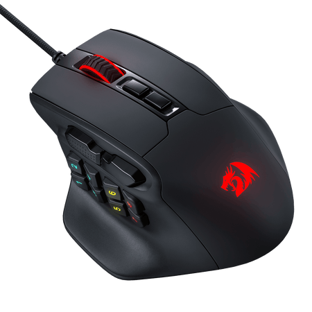 Redragon M811 Aatrox MMO Gaming Mouse, 15 Programmable Buttons Wired RGB Gamer Mouse w/ Ergonomic Natural Grip Build, 10 Side Macro Keys, Software Supports DIY Keybinds & Backlit