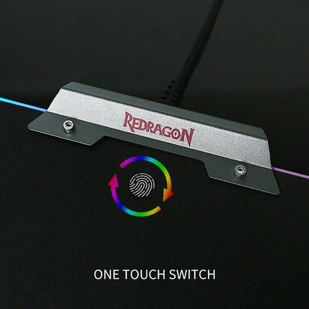 Redragon P011 Orion RGB Mauspad Gaming Mouse Mat mit 9 verschiedenen Leuchteinstellungen, Harte Oberfläche für Professionelle Gamer 350 x 250 x 3.6mm