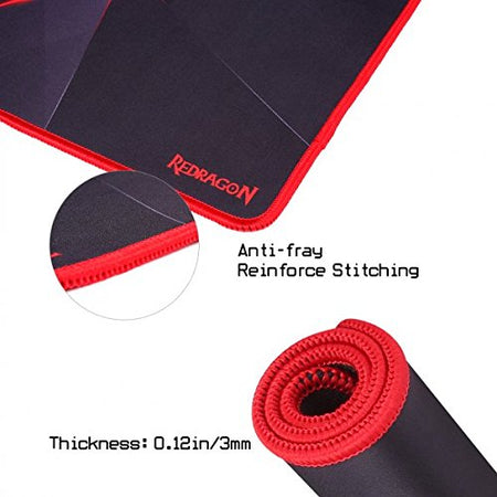 Redragon P012 Mouse Pad with Stitched Edges, Premium-Textured Mouse Mat, Non-Slip Rubber Base Mousepad for Laptop, Computer & PC, 12.8 x10 x0.11 inches - Image 4