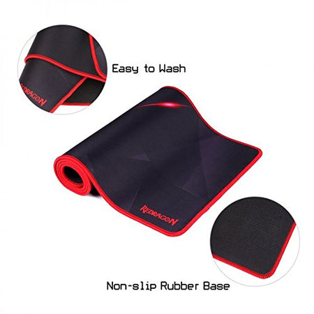 Redragon P015 Large Extended Mouse Pad XXL, with Stitched Edges, Premium-Textured Mouse Mat, Non-Slip Water-Resistant Rubber Base Cloth Computer Mousepad, 35.8 x 11.8 x 0.11 inches