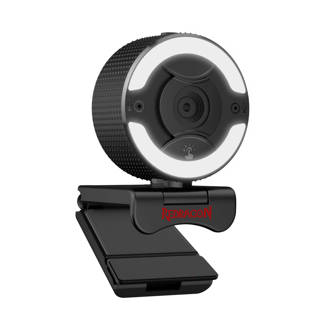 Redragon GW910 1080P PC Webcam w/Dual Microphone, Adjustable Ring