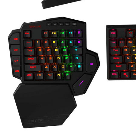 Redragon K585 DITI Wireless One-Handed Mechanical Keyboard, 42 Keys 2.4Ghz RGB 40% Gaming Keypad with 7 Onboard Macro Keys, Detachable Wrist Support, 3000 mAh Battery