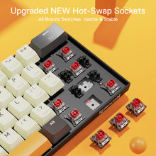 Redragon K644 SE 65% 3-Mode Wireless RGB Gaming Keyboard, 61 Keys Hot-Swappable Compact Mechanical Keyboard w/Upgrade Hot-Swap PCB Socket & Creative 1.2X Larger Size, Quiet Red Linear Switch